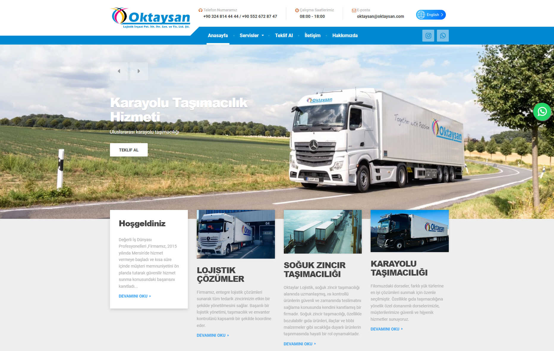 Oktaysan web sitesi önizlemesi